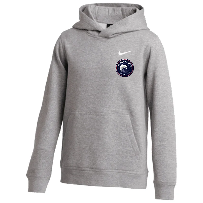 Bold Printed Hoodie for Fashion-Forward Statements-FC Miami City  Nike Badge Club Hoodie Grey