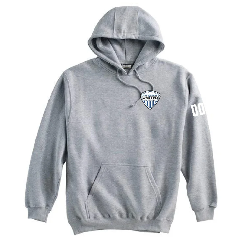 Comfortable Hoodie for Traveling in Style-Chesapeake United SC Advanced Crest Pennant Super 10 Hoodie Grey