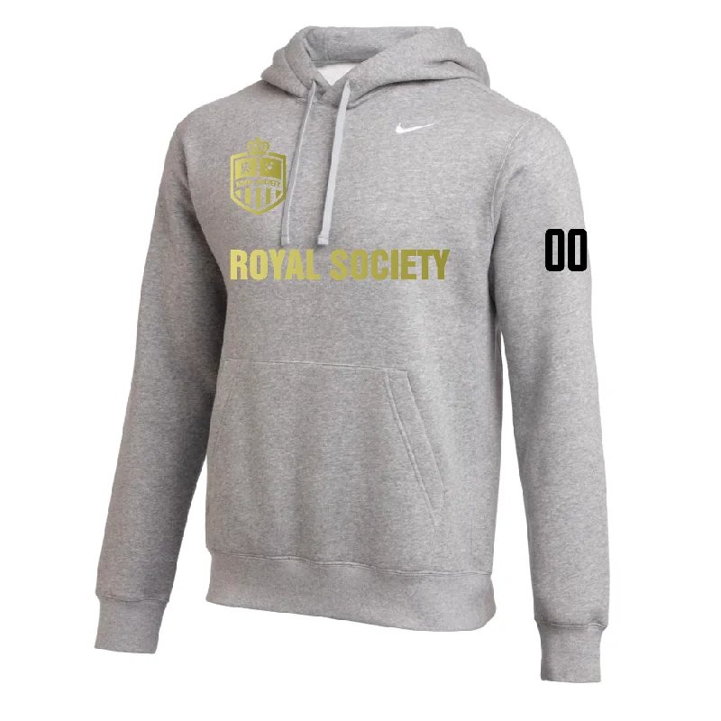 Graphic Hoodie for Unique Designs-Royal Society Nike Club Hoodie Grey