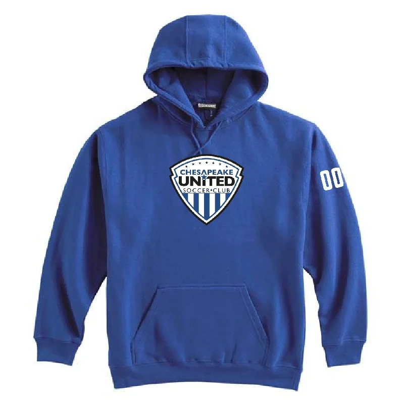 Versatile Hoodie for Layering in Any Season-Chesapeake United SC Competitive Shield Pennant Super 10 Hoodie Royal