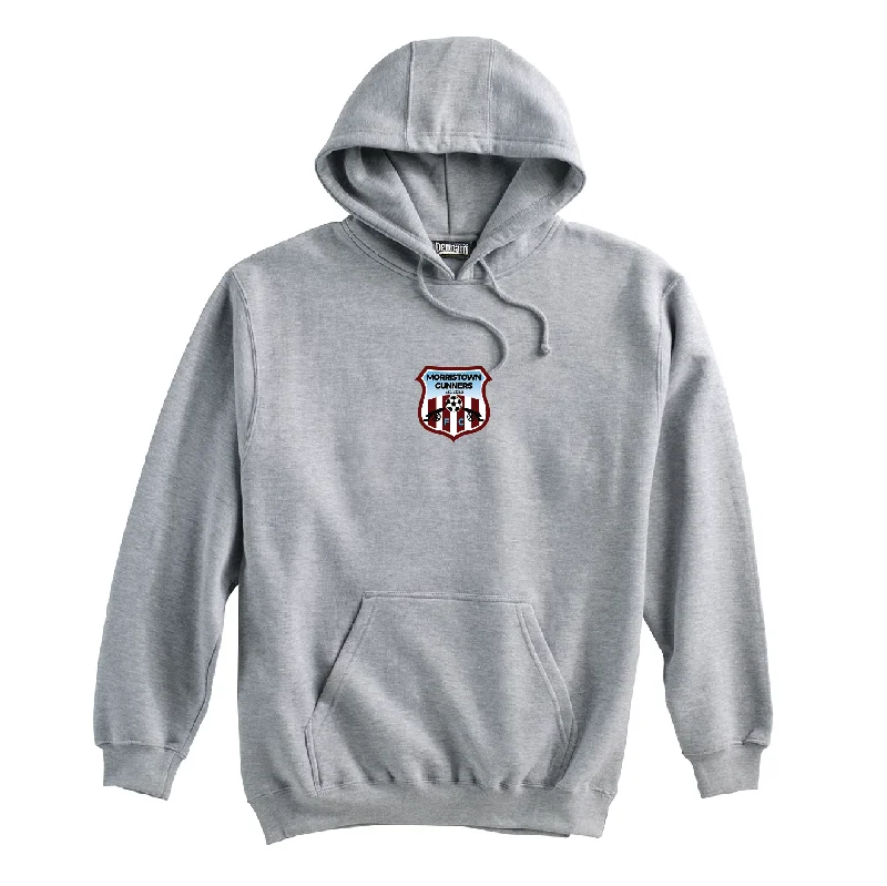 Trendy Oversized Hoodie for Street Style-Morristown Gunners Pennant Super 10 Hoodie Grey