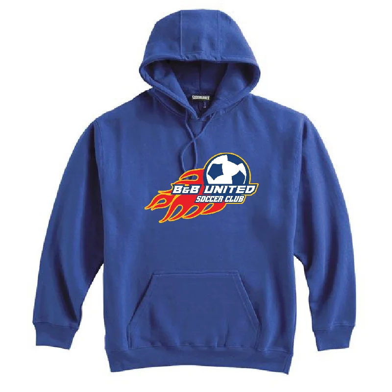 Lightweight Hoodie for Outdoor Activities-B & B United Soccer Club FAN Pennant Super 10 Hoodie Royal