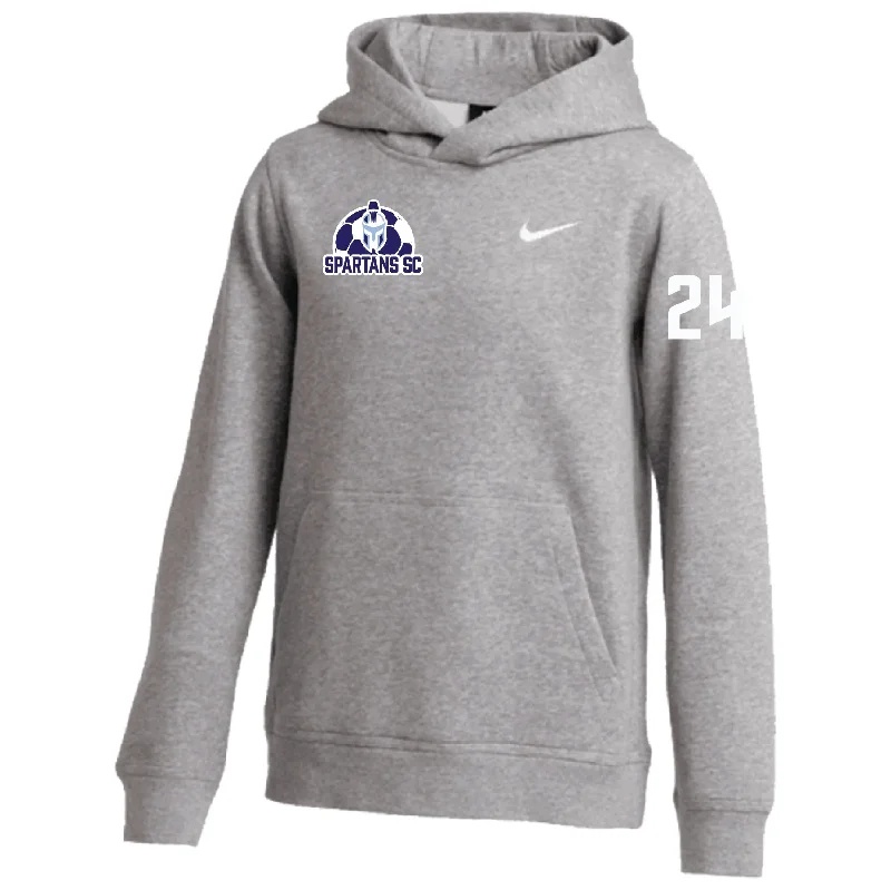 Lightweight Hoodie for Outdoor Activities-Spartans SC Nike Club Hoodie Grey