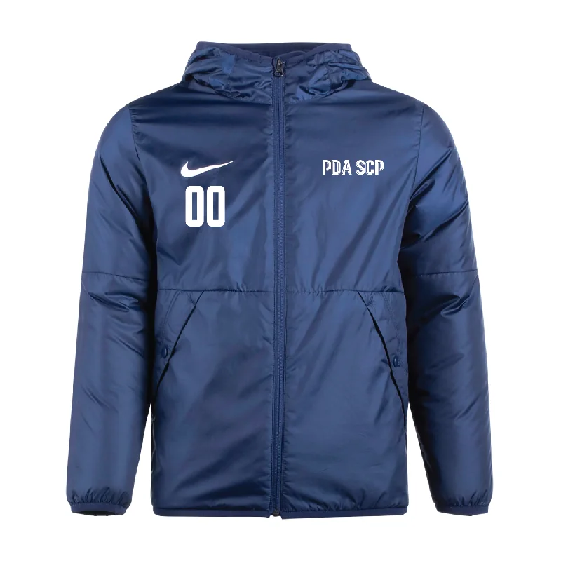 Sporty Baseball Jacket for Casual Outfits-PDA-SCP Hudson Valley Nike Park 20 Repel Winter Jacket Navy