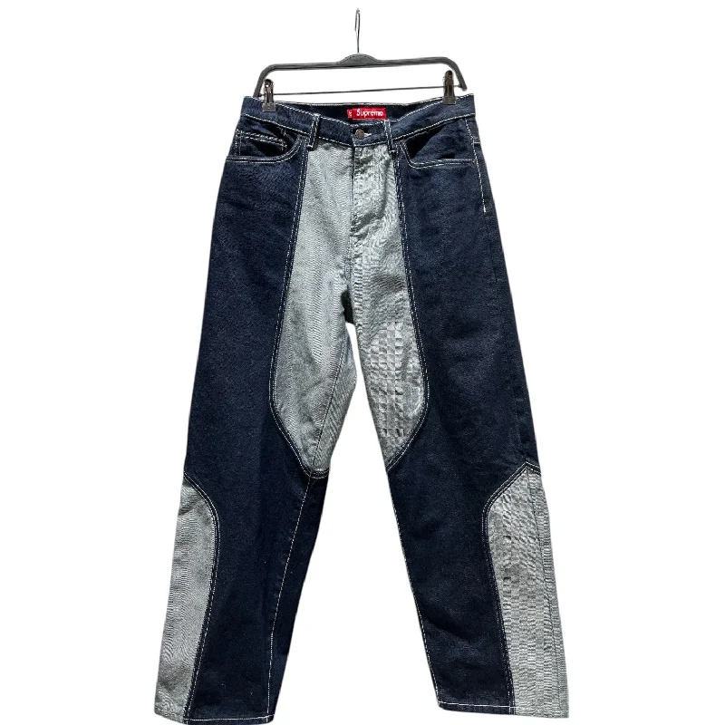 Stylish Tapered Pants for Sleek Silhouette-Supreme/Straight Pants/30/Denim/NVY/TWO TONE PATCHWORK