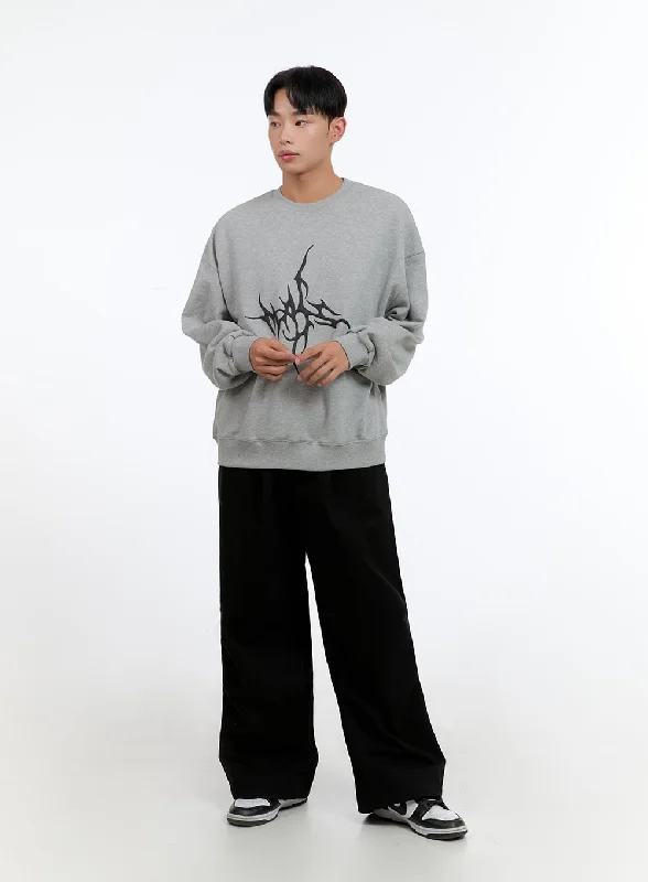 High-Waisted Pants for Retro Style-Men's Solid Banded Parachute Pants IS413