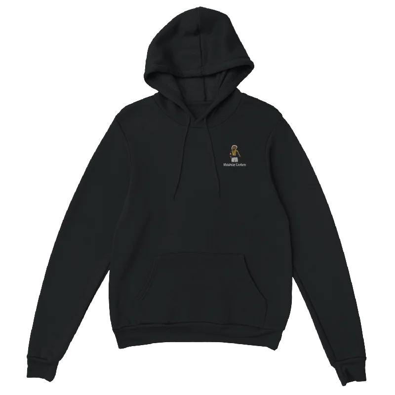 Stylish Hoodie for Weekend Outings-"Classic Valderrama" Embroidered Hoodie - Black