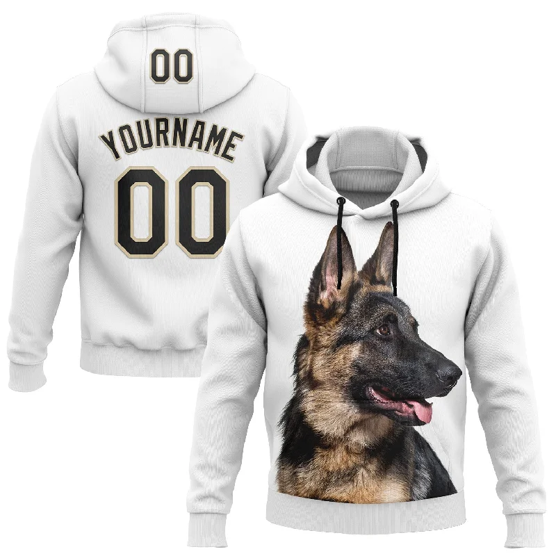 Trendy Oversized Hoodie for Street Style-Custom Stitched White Black-Cream 3D Pattern Design German Shepherd Dog Sports Pullover Sweatshirt Hoodie