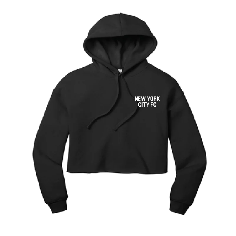 Plush Hoodie for Ultimate Comfort-NYCFC Girls Program Bella+Canvas Lifestyle Crop Hoodie Black