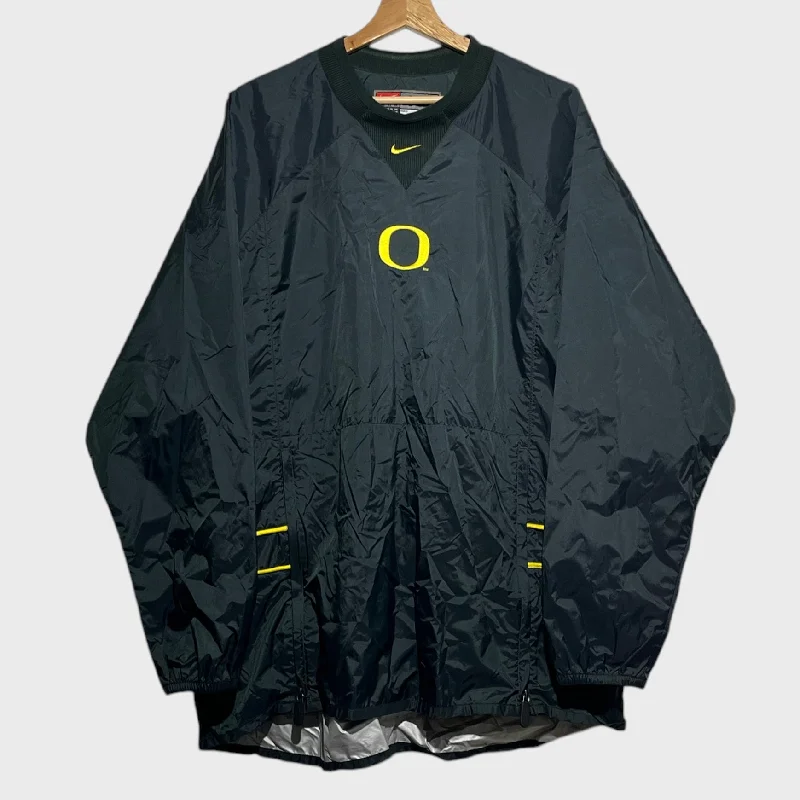 Classic Double-Breasted Jacket for Sophisticated Style-Vintage 1990s Oregon Ducks Windbreaker Jacket XL