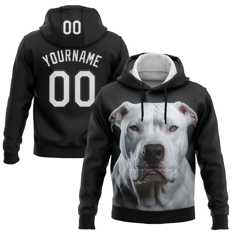 Lightweight Hoodie for Spring and Fall-Custom Stitched Black White 3D Pattern Design Dogo-argentino Sports Pullover Sweatshirt Hoodie