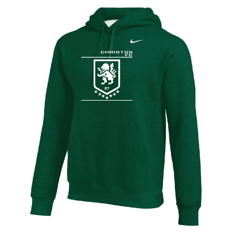 Cozy Hoodie for Layering in Fall and Winter-Christos FC Lion Nike Club Hoodie Dark Green