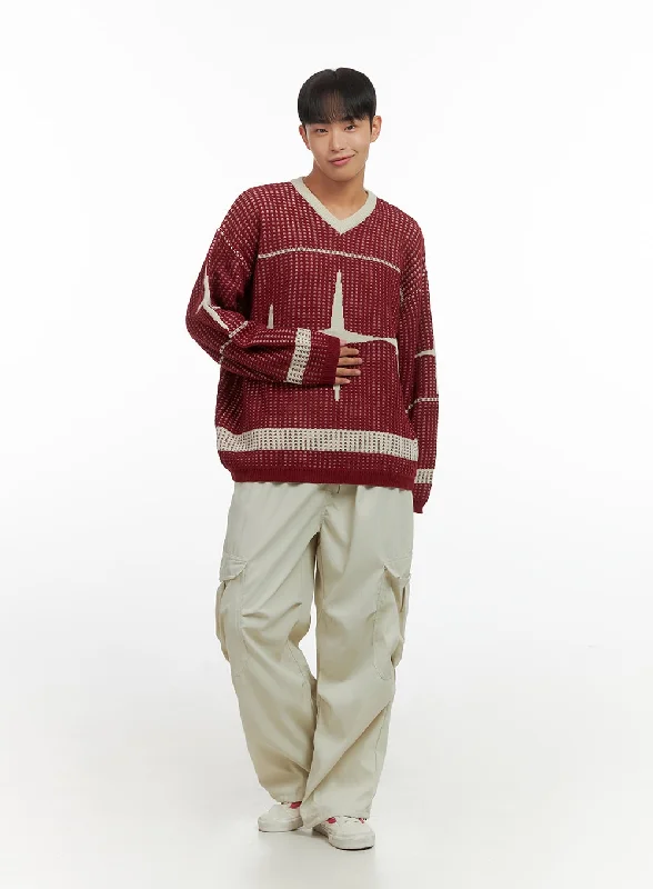 Comfortable Wool Trousers for Cold Days-Men's Basic Wide Cargo Pants IO420