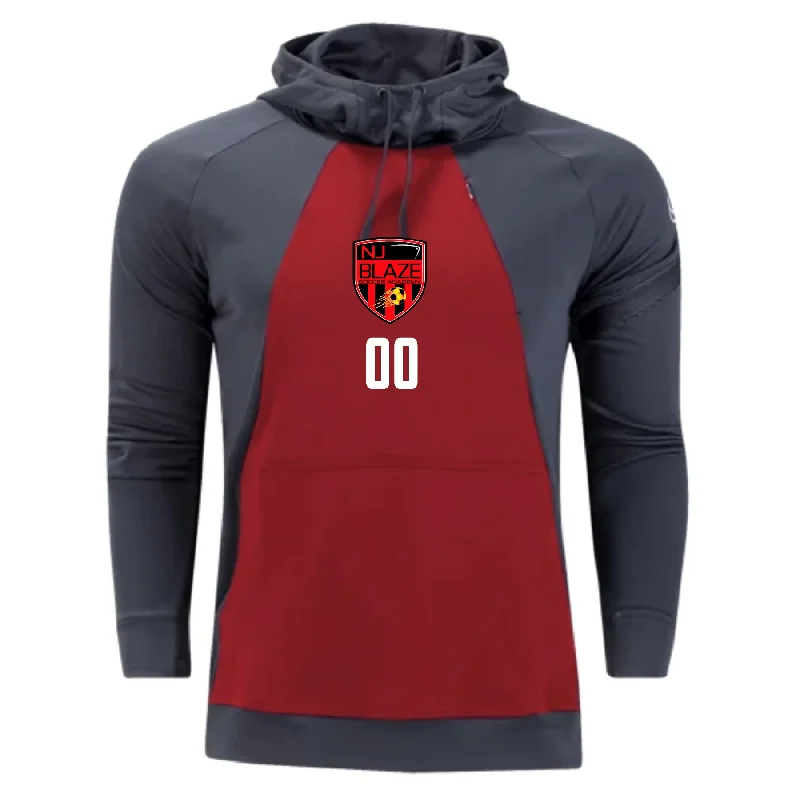 Hoodie with Printed Logo for Sports Fans-NJ Blaze Nike Dry Academy Hoodie - Red/Grey