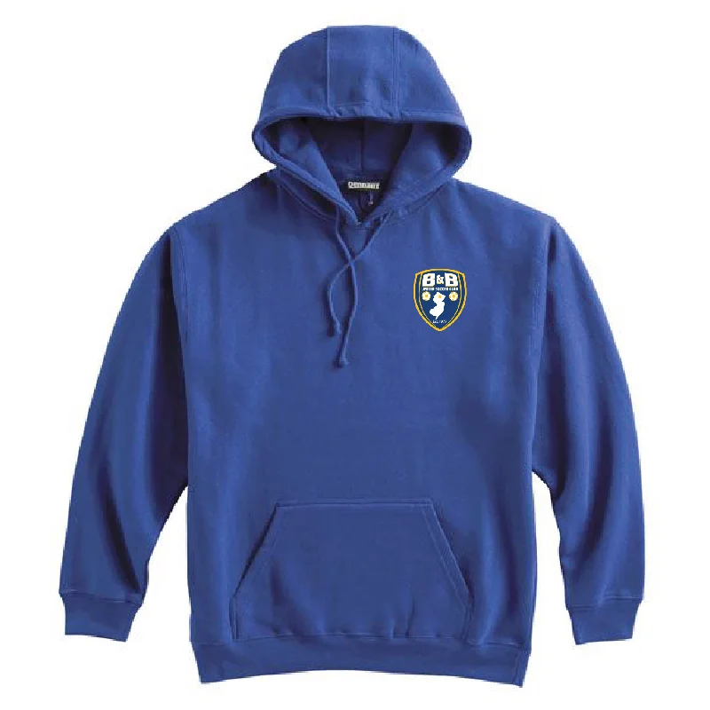 Casual Hoodie for Every Season-B & B United Soccer Club Flame FAN Pennant Super 10 Hoodie Royal