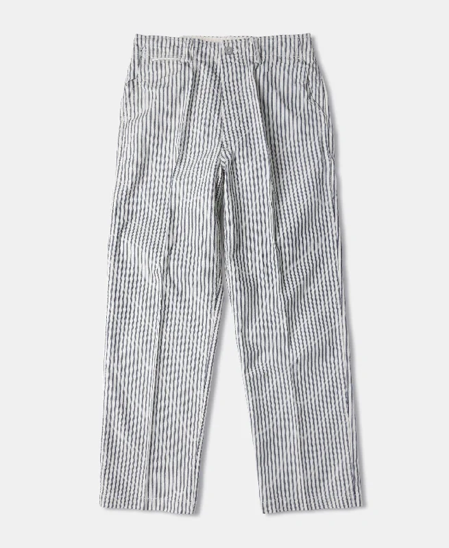 Versatile Cuffed Pants for Casual or Dressy Looks-1940s 9 oz Stripe Denim Chino Trousers