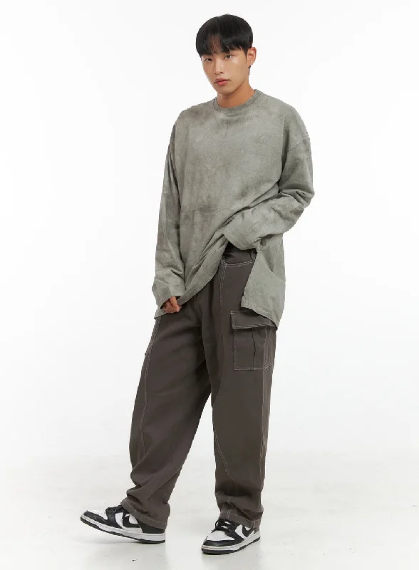 Relaxed Fit Jogger Shorts for Daily Comfort-Men's Pigment Cargo Cotton Pants IS419