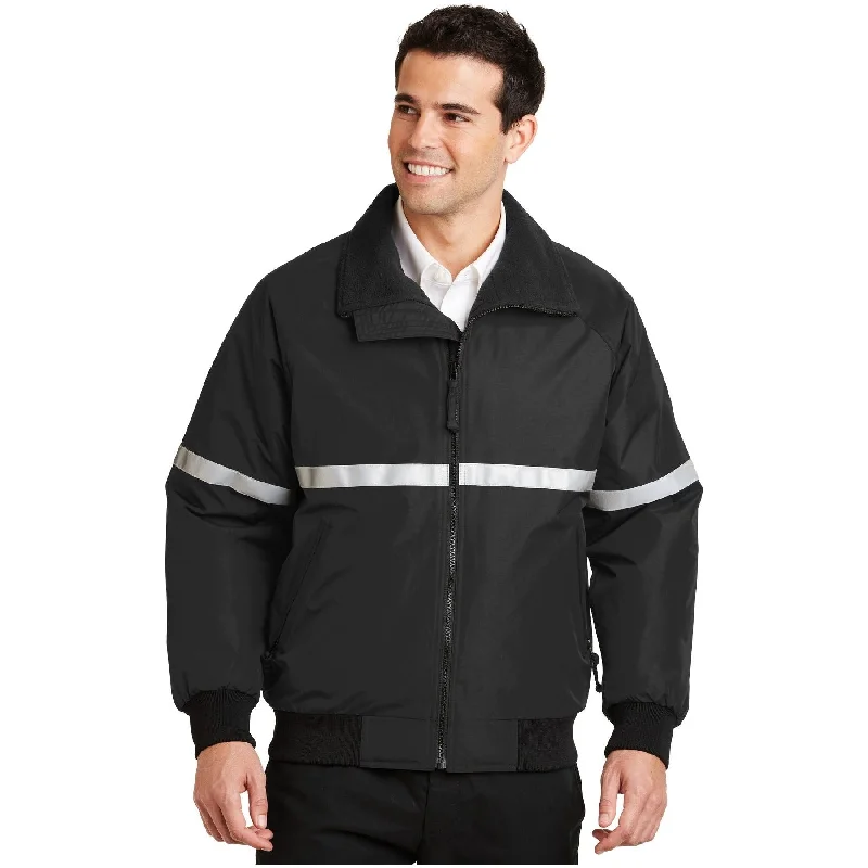 Sporty Zip-Up Athletic Jacket for Training-Port Authority ®  Challenger™ Jacket with Reflective Taping.  J754R - Port Authority J754R