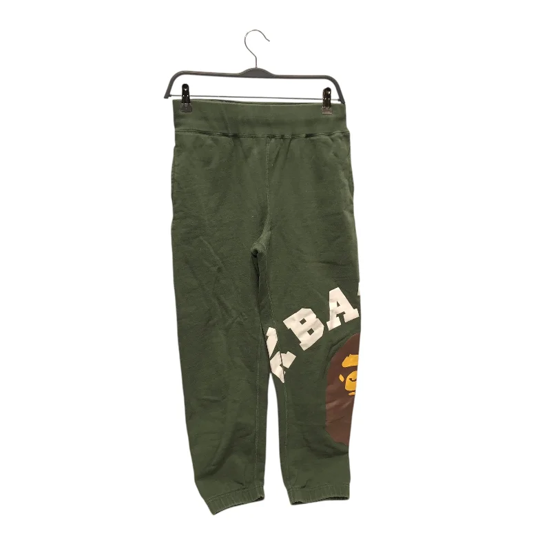 Vintage-Inspired Bell Bottom Jeans for Retro Look-A BATHING APE/Pants/S/Cotton/GRN/GIANT COLLEGE SWEATPANTS