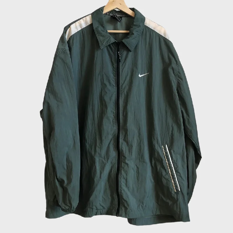 Lightweight Hiking Windbreaker for Active Comfort-Vintage Nike Green Windbreaker Jacket 2XL