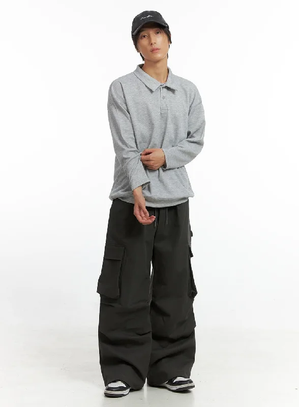 Trendy High-Waisted Shorts for Summer Fashion-Men's Super Wide Cargo Pants (Dark Gray) IO417