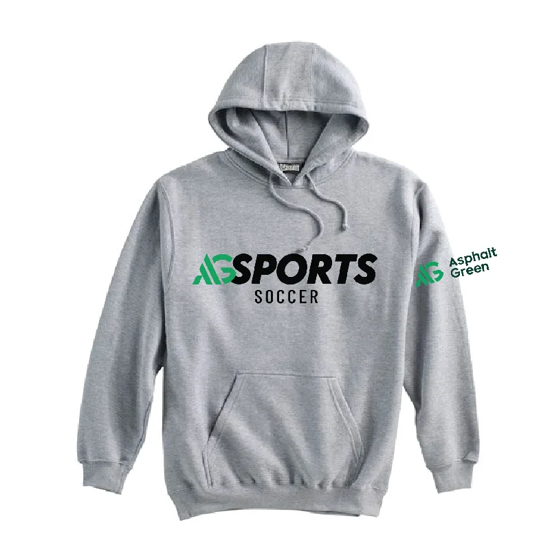 Sporty Hoodie for Gym and Workout-Asphalt Rec FAN Pennant Super 10 Hoodie Grey