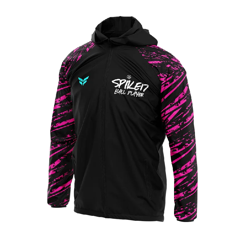 Slim-Fit Blazer Jacket for Smart-Casual Look-SPIKE17 WINDBREAKER JACKET (BLACK/PINK)