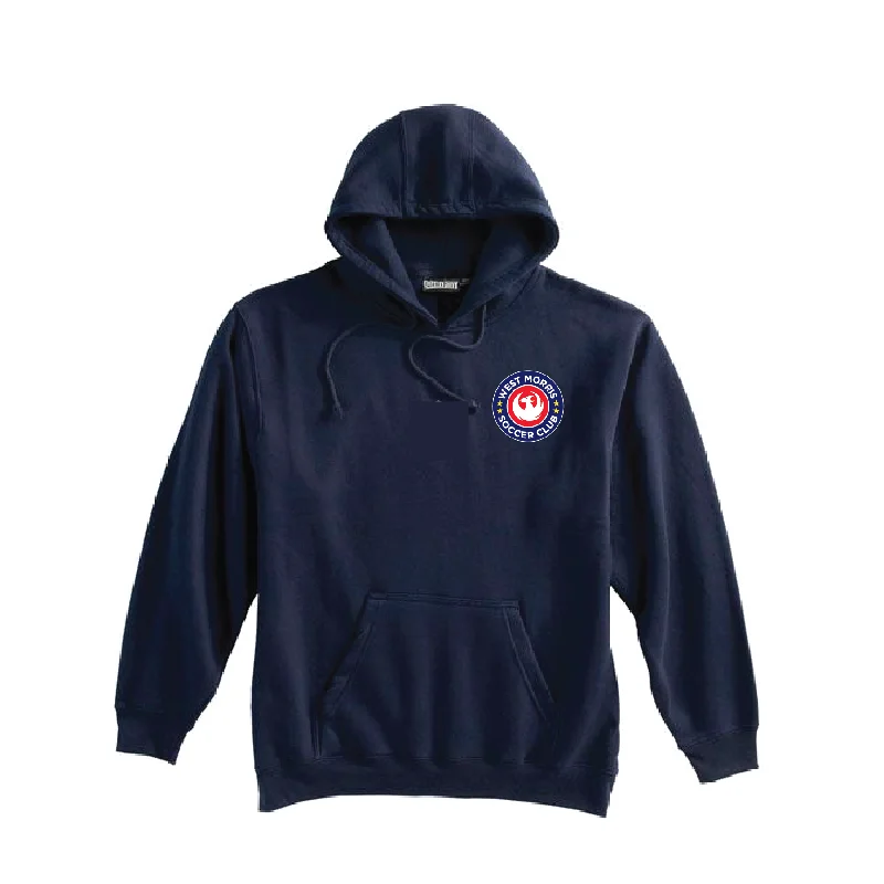 Cozy Hoodie for Layering in Fall and Winter-West Morris Middle School (Patch) Pennant Super 10 Hoodie Navy