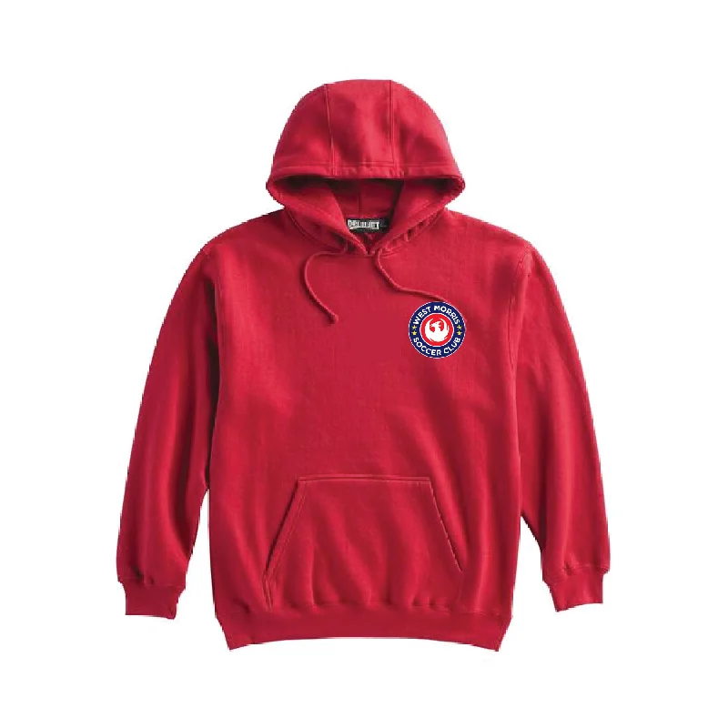 Modern Hoodie with Urban Design for Cool Look-West Morris Rec (Patch) Pennant Super 10 Hoodie Red