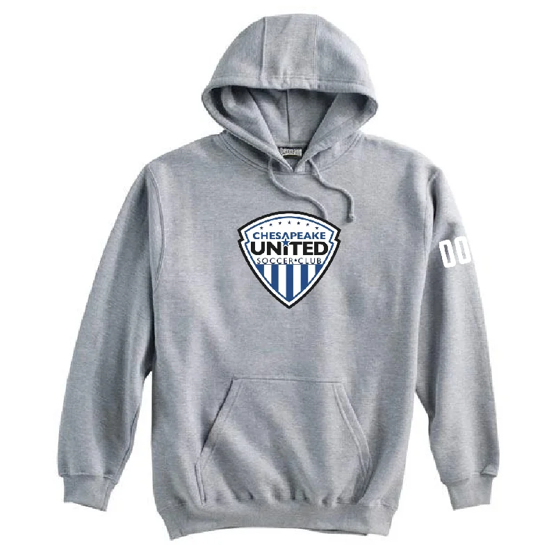 Zip Hoodie for Layering and Versatility-Chesapeake United SC Advanced Shield Pennant Super 10 Hoodie Grey