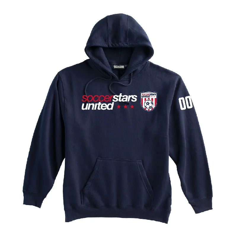 Comfortable Hoodie with Pockets for Convenience-Soccer Stars United Wichita Supporters Pennant Super 10 Hoodie Navy