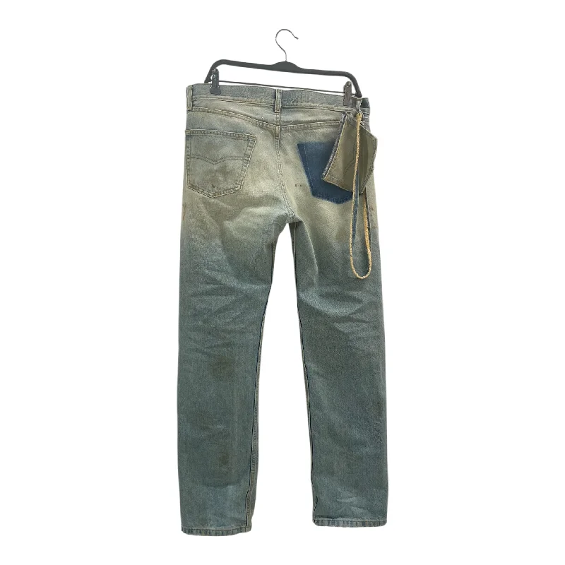 Trendy High-Rise Jeans for Modern Fashion-Maison Margiela/Pants/32/Denim/BLU/Button Fly/DISTRESSED/JEAN W STRP POUCH/