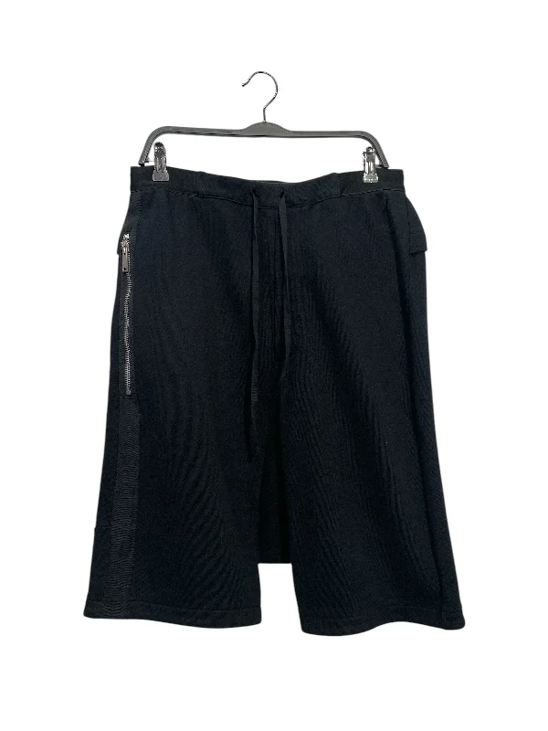 Casual Knit Shorts for Relaxing at Home-BEN TAVERNITI UNRAVEL PROJECT/Shorts/Cotton/BLK/ZIPPERS