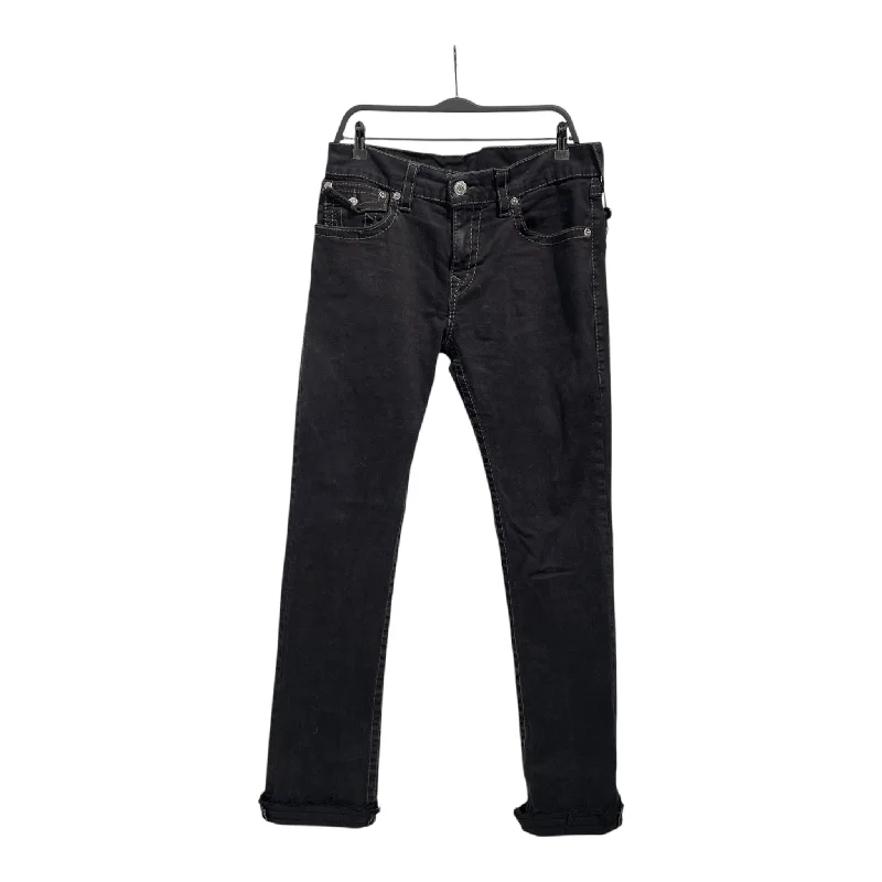 Comfortable Wide-Legged Slacks for Comfort-TRUE RELIGION/Straight Pants/34/Cotton/BLK/