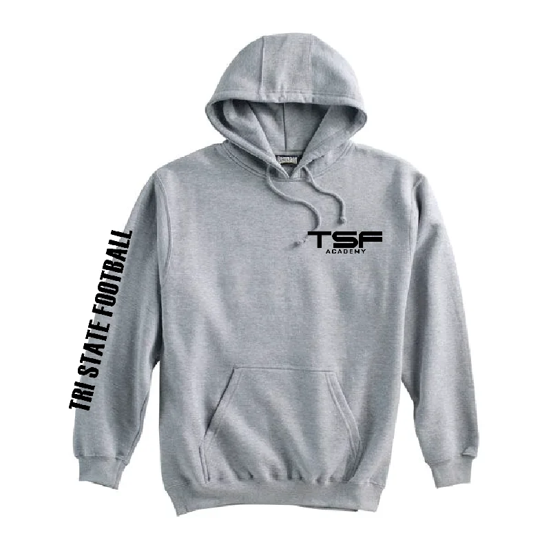 Classic Hoodie for Versatile Styling-TSF Academy FAN TriStateFootball Pennant Super 10 Hoodie Grey