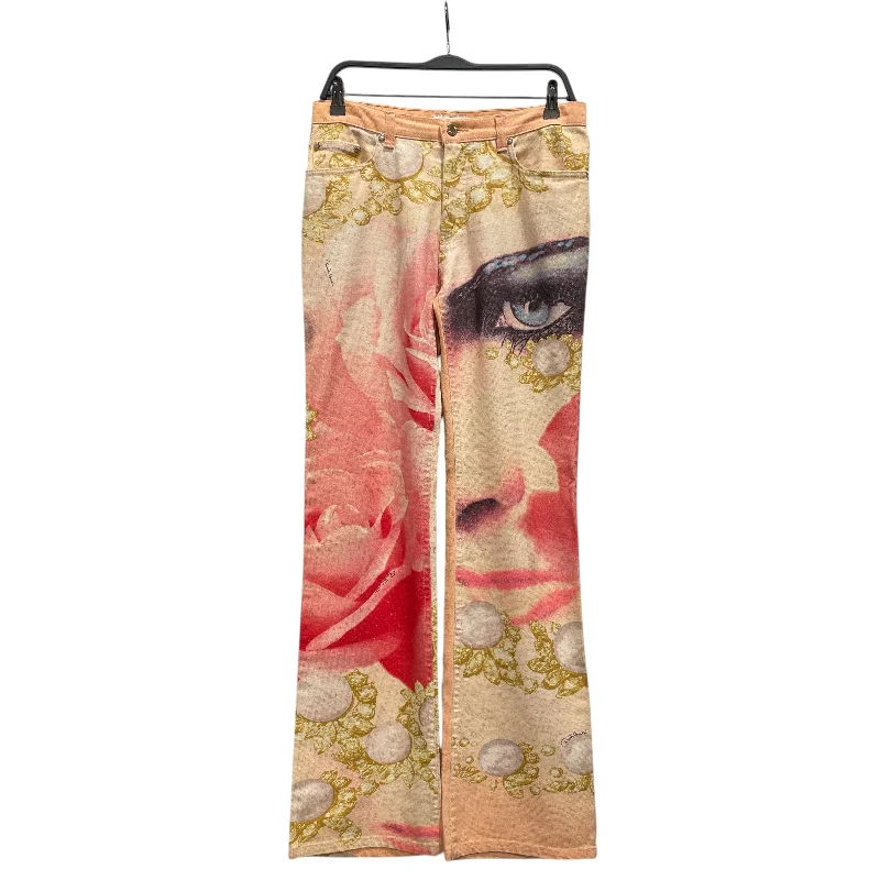 Casual Lounge Pants for Relaxing Weekends-roberto cavalli/Straight Pants/S/All Over Print/Cotton/MLT/Elizabeth Taylor Pants