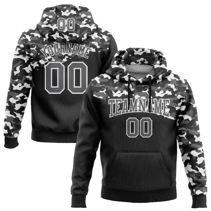 Classic Black Hoodie for Timeless Style-Custom Stitched Camo Steel Gray-Black 3D Sports Pullover Sweatshirt Salute To Service Hoodie