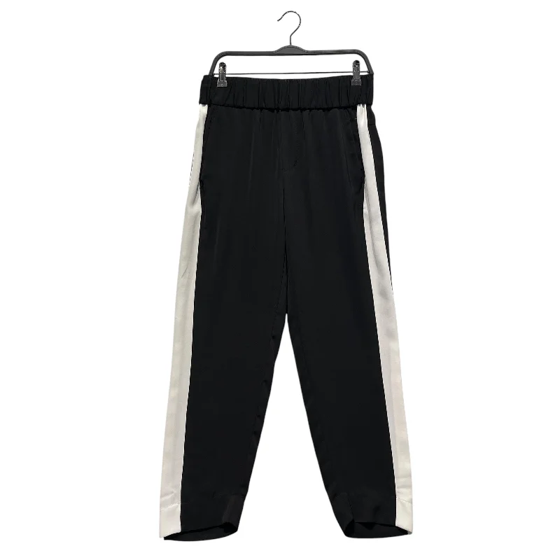 Classic Linen Trousers for Casual Chic-Helmut Lang/Cropped Pants/M/Nylon/BLK/white stripe side