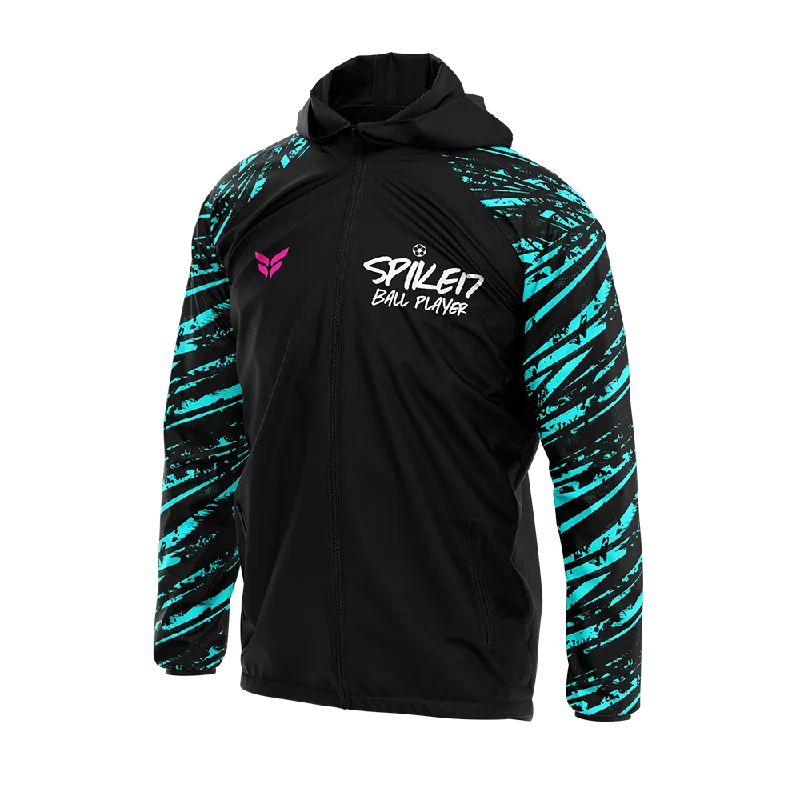 Soft Wool Jacket for Elegant Style-SPIKE17 WINDBREAKER JACKET (BLACK/TEAL)