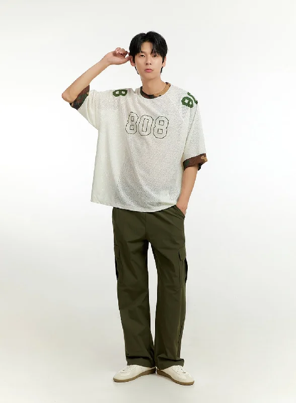 Vintage-Inspired Bell Bottom Jeans for Retro Look-Men's Cargo Pants (Dark Green) IL412