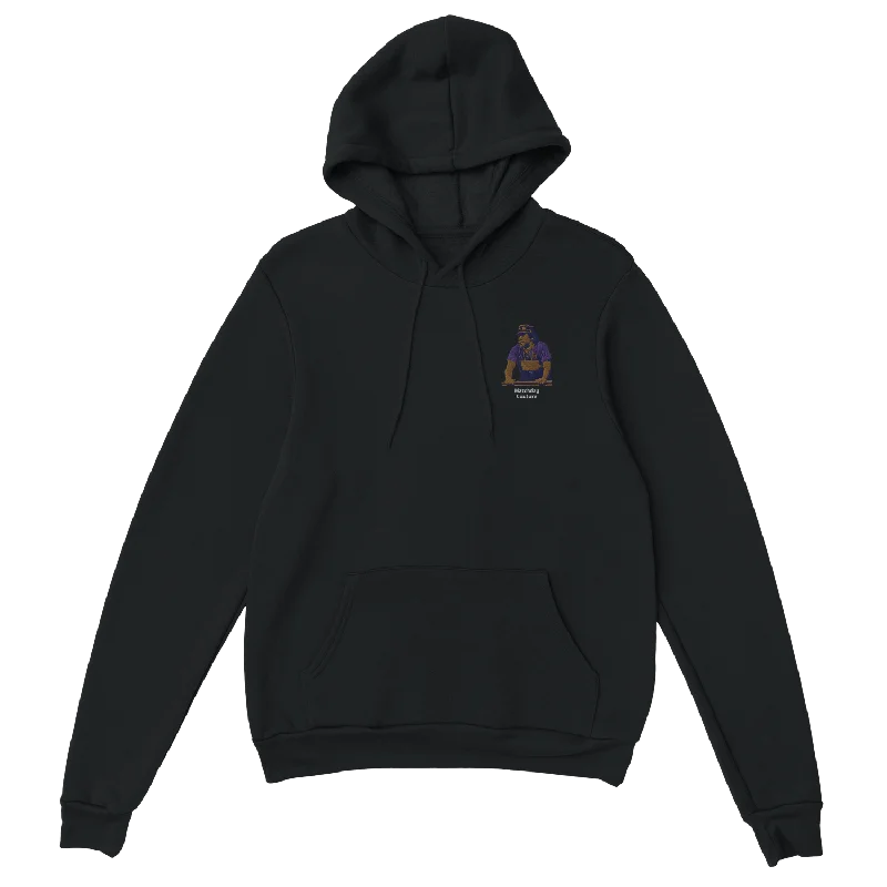 Comfortable Cotton Hoodie for All-Day Wear-"Maradona Smoke" Embroidered Hoodie - Black