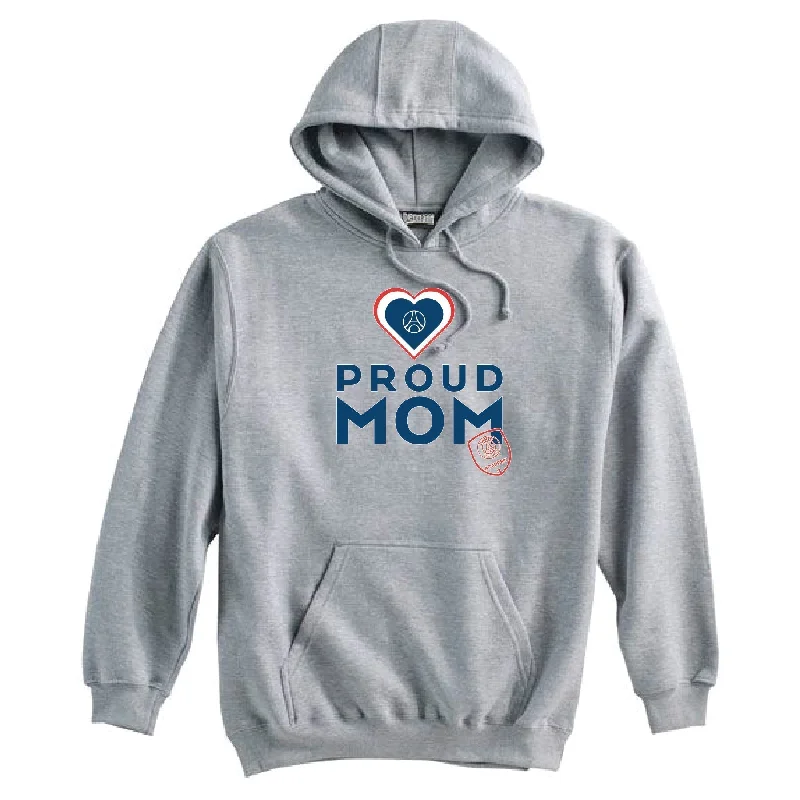 Classic Fit Hoodie for Everyday Comfort-PSG Academy Los Angeles Proud Mom Hoodie Grey