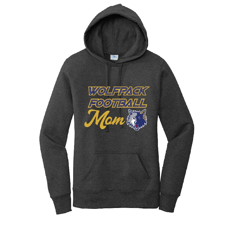 Trendy Graphic Hoodie for Fashion Forward-Wolfpack Football MOM Port & Company Ladies Hoodie Dark Grey