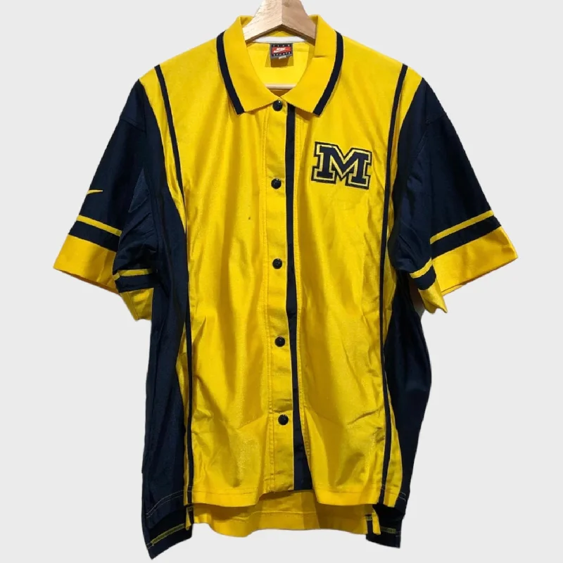 Warm Parka Coat Jacket for Snowy Days-Vintage Michigan Wolverines Game Worn Basketball Warmup Jacket M