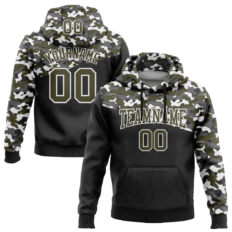 Casual Hoodie for Easy Layering-Custom Stitched Camo Olive Black-Steel Gray 3D Sports Pullover Sweatshirt Salute To Service Hoodie