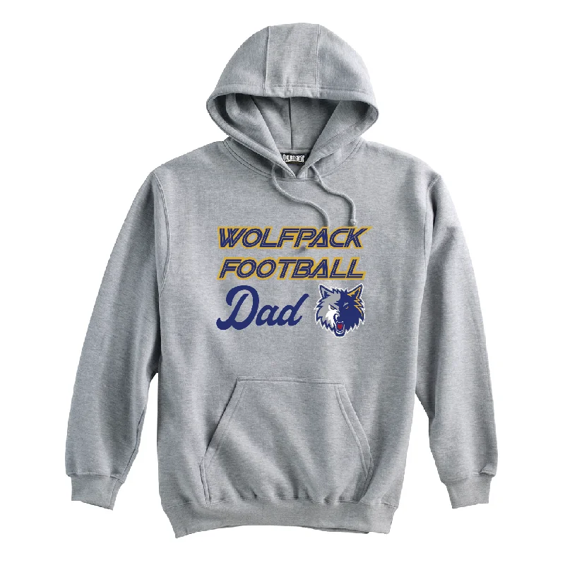 Cozy Pullover Hoodie for Winter Wear-Wolfpack Football DAD Pennant Super 10 Hoodie Grey