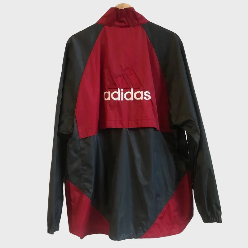 Soft Cashmere Blend Jacket for Luxurious Feel-Vintage adidas Big Logo Windbreaker Jacket M