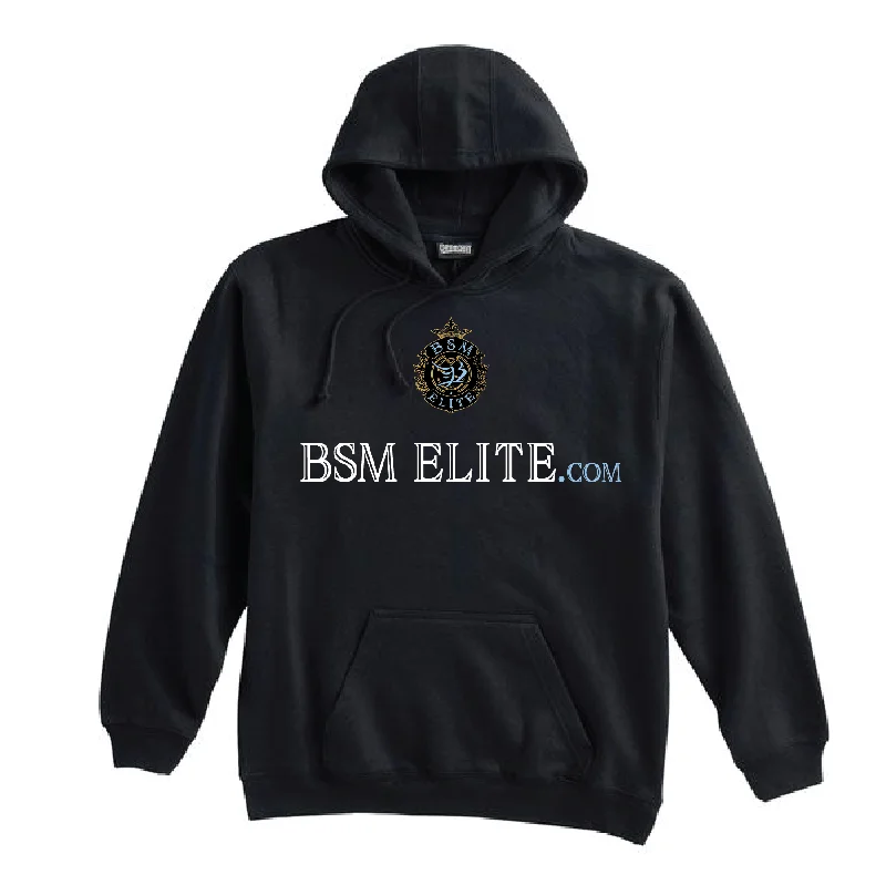 Relaxed Fit Hoodie for Weekend Vibes-BSM Elite Pennant Super 10 Hoodie Black