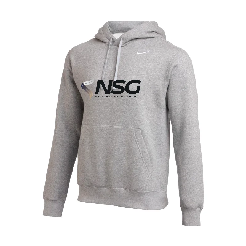 Sporty Hoodie for Jogging and Running-NSG England Tour Nike Club Hoodie Grey