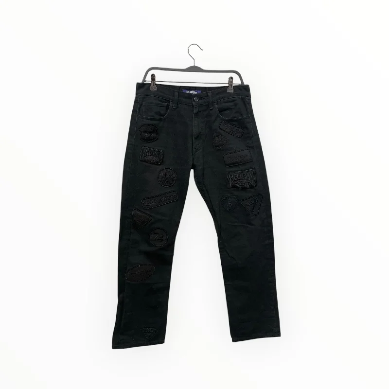 Classic Bootcut Jeans for Flattering Shape-JUNYA WATANABE COMME des GARCONS MAN/Straight Pants/S/Cotton/BLK/All Over Print/WI-P012 Biker Jeans